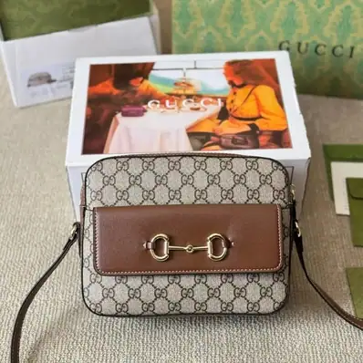 Gucci GG Supreme Horsebit Shoulder Bag — bag, real photo