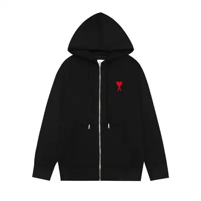 AMI Paris ZIP UP HOODIE — hoodie, real photo