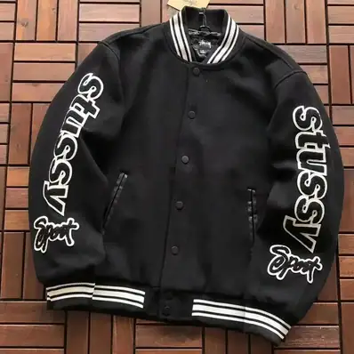 Stussy Sport Bomber Jacket Denim Jacket Coach Jacket — jacket, real photo